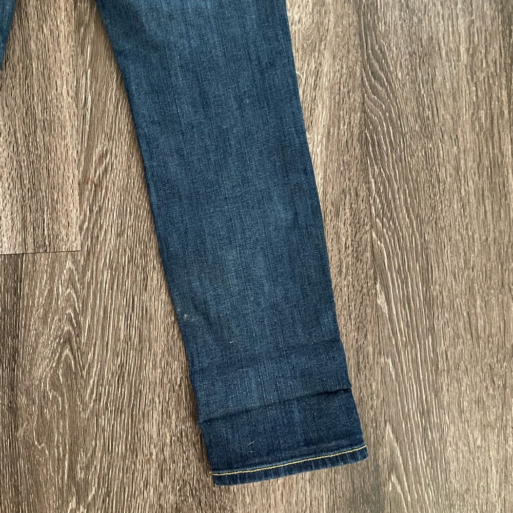 7 For All Mankind Relaxed Skinny Medium Wash Mid Rise Ripped Jeans Size 25” - Picture 10 of 12